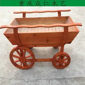 黔江广场商业花箱 防腐木道路花箱 实木路政花箱设计 众仁木艺