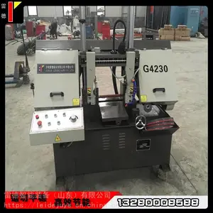 雷德锯床厂家直供GB4230加大立柱重型卧式金属切割带锯床稳定环保高速锯切