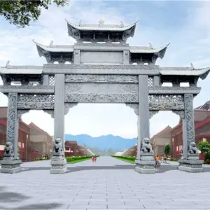 江西抚州简易乡村牌楼三楼牌坊造价嘉祥石雕