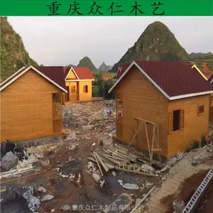 邻水景区防腐木岗亭 移动售货车 木制保安亭批发 众仁木艺