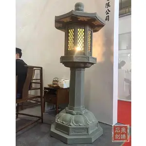 青石石雕灯柱 庭院石灯装饰 石头灯笼定制