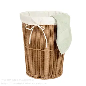 PP仿藤布艺脏衣篮收纳桶超市置物篮