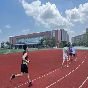 河北新星铺设学校体育场弹性运动场地 彩色橡胶地面全国施工包安装