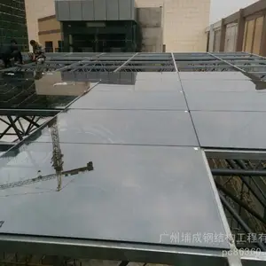 做网架结构中庭中空钢化玻璃工程,阳光板网架采光顶加工厂制作安装 省钱包安装