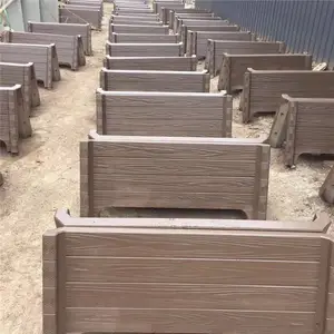 山东济宁 园林景观工程专用水泥仿木组合式花箱花桶花盆 厂家批发