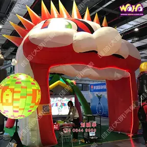 万圣节拱门充气鬼头气模酒吧入口通道商场门口魔鬼彩虹门南瓜灯