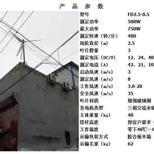 500w微型风力发电机小型离网风力发电机风光互补发电系统晟成定做