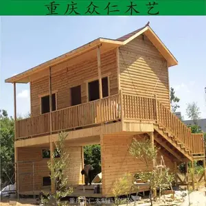桐梓景区民宿度假木屋 生态木轻型别墅 樟子松现代别墅设计安装 众仁木艺