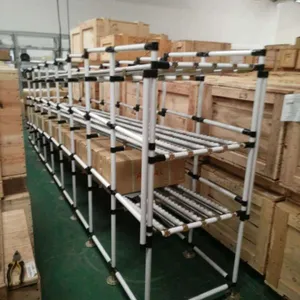 定制线棒滑轮台精益管成品应用定做物料车滑轨仓库先入先出定做
