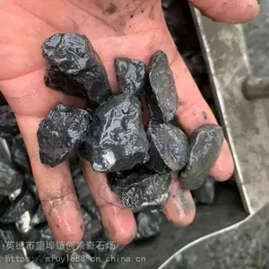 汕头黑色碎石批发产地-枯山水造景点缀石-工程铺路石黑色砾石