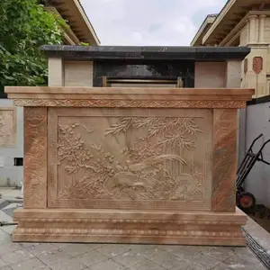石雕浮雕壁画庭院照壁大理石浮雕C福字影壁墙中式雕花景墙青石雕