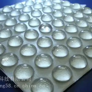 自粘透明半球形型玻璃胶垫 硅胶防撞胶粒定制
