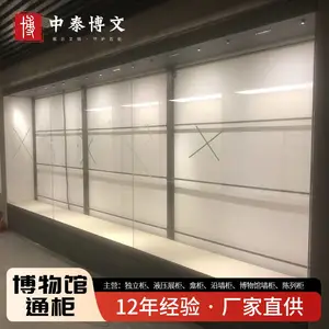 博物馆玻璃展柜 文献资料展览柜 青铜器文物液压陈列柜中泰博文