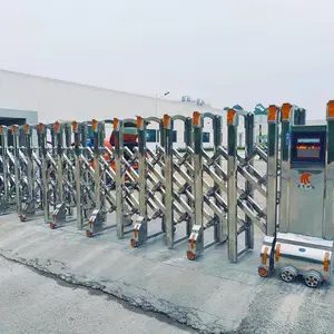 工厂门口不锈钢平移电动伸缩门 电动门款式 工地景区折叠伸缩门