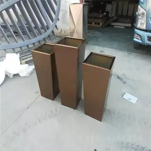 广场不锈钢休闲花坛花箱定制 厂家直销方形不锈钢贴纸花箱 不锈钢金色烤漆花箱 江西景德镇