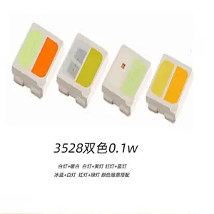3528正白暖白双色温贴片led发光二极管 3528双色灯珠