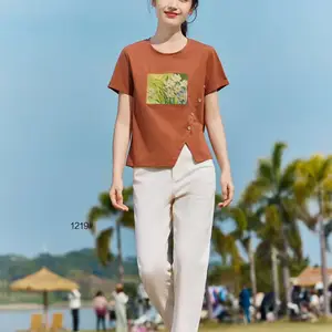 库存尾货美颜子夏季舒适透气短袖T恤女装一手货源供应