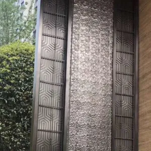 古铜拉丝不锈钢屏风 不锈钢激光板和方管焊接组合隔断
