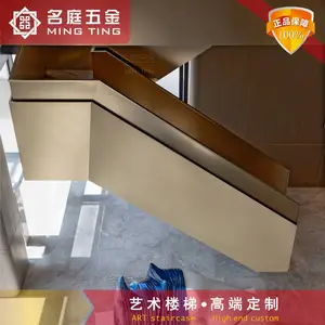 钢结构单双跑楼梯 家用别墅室内直跑式 名庭专业生产转角钢梯厂家
