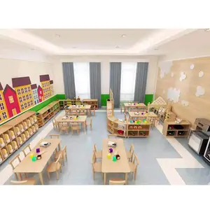 幼儿园专用桌椅儿童实木课桌椅子蒙氏教具宝宝木质早教写字桌