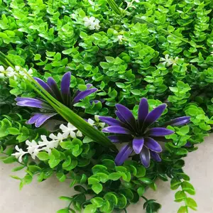 田园尤加利仿真植物塑料绿植墙门店招牌壁挂装饰人造假花草背景墙