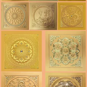 古建寺庙寺院大殿彩绘天花板佛堂地宫吊顶装修建材聚氨酯浮雕面板联系客服选款