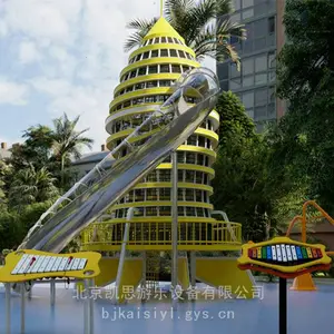 非标树屋不锈钢滑梯 大型户外飞机造型滑梯 儿童爬网 公园蹦床 跷跷板