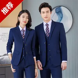 仿毛中长款职场西服套装 上班通勤职业装显高显瘦休闲男士西装