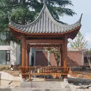 防腐木凉亭/碳化凉亭/户外水榭木屋生产 游乐园售卖亭源头厂家