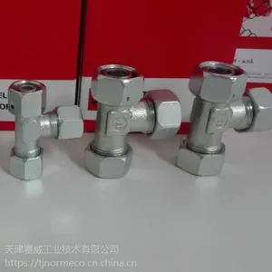 雷斯特利TN421可调式L型管接头带O型圈卡套式三通管接头液压管路连接件