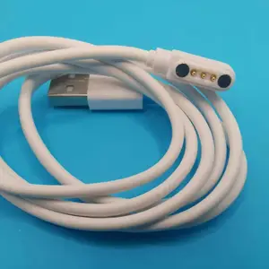 3P磁吸式1M充电线智能手表保温杯充电数据线pin3针磁吸线T型间距2.54