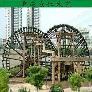 江安公园樟子松水车 实木手摇水车生产 众仁木艺