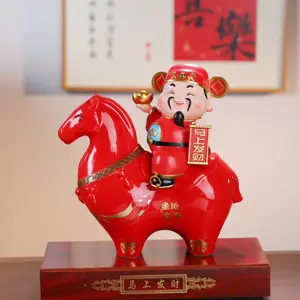 3斤5斤小酒坛子 红色马上发财陶瓷空酒瓶 财神酒瓶高温瓷生产厂