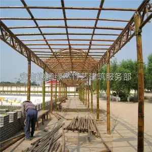 供应防腐竹建筑 生态农庄休闲竹长廊 景区竹门楼
