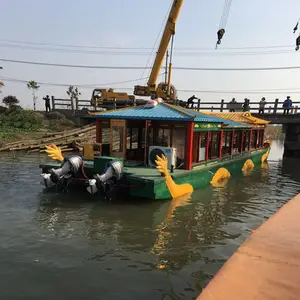 木船仿古电动画舫船大型餐饮船观光旅游摇橹船景观装饰船威尼斯游艇双层画舫船