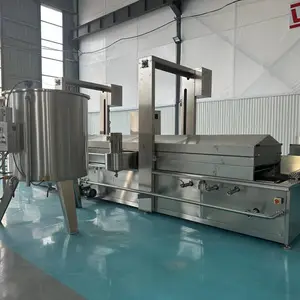 茄子油炸机 茄子条上浆油炸流水线 5000型茄子油炸锅设备厂家