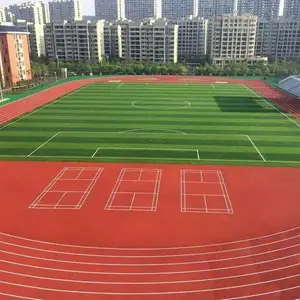 北海塑胶跑道运动场地施工_北海学校塑胶跑道硅PU篮球场包工包料施工_新建人造草坪足球场工程铺设_能冠