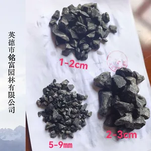 广 东现货黑色砾石 花园铺面造景水洗砾石一车起送