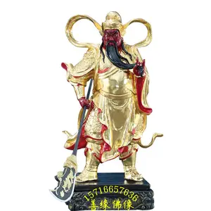 河南关老爷神像 夜读春秋关圣帝神像 寺庙佛像定制 贴金关公神像