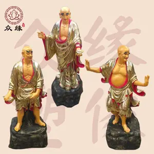 寺院供奉新品十八尊者佛像 彩绘16罗汉铜雕塑 济公达摩神像厂