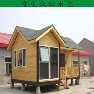 邻水防腐木别墅小区岗亭 木制治安亭 防腐木收费亭设计安装 众仁木艺