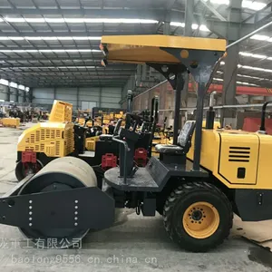 单钢轮压路机3.5吨震动压实机座驾式后胶轮压土沥青路面压平