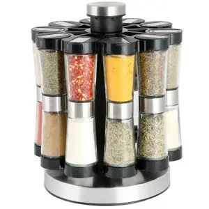 调味瓶 亚马逊跨境厨房用品 旋转调料架 20头旋转调味罐
