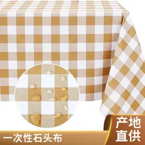桌布印花防水 餐厅夜宵店烧烤店 一次性石头布 金顺