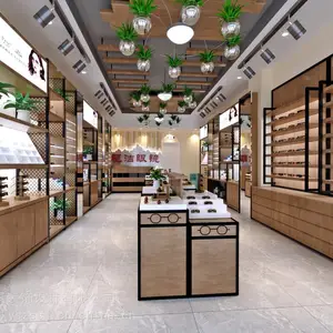 沙河眼镜店设计装修公司 沙河眼镜柜台装修设计效果图片 沙河定做眼镜展柜厂家