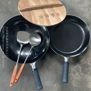 章丘铁锅哪一个牌子是正宗的章丘铁锅价格表无涂层家用炒锅