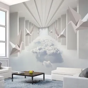 3d立体延伸空间背景墙现代简约无缝客厅电视墙纸办公室服装店壁纸无纺布壁布