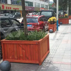 深圳厂家阳台防腐木花箱定做花盆 花箱户外组合花箱公园广场花箱防腐木箱