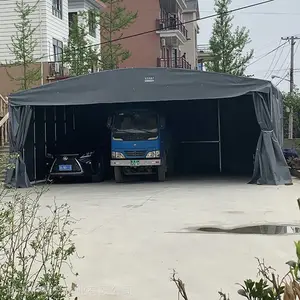 纵盛户外大型移动推拉雨棚仓库篷遮阳伸缩棚工地钢筋活动防雨棚