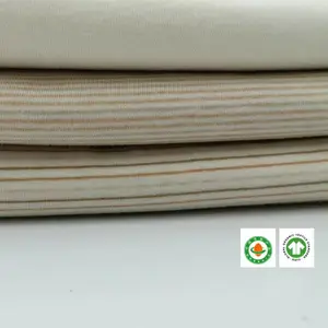 有机棉汗布天然纯色条纹140gsm国标/GOTS国际双认证针织面料
